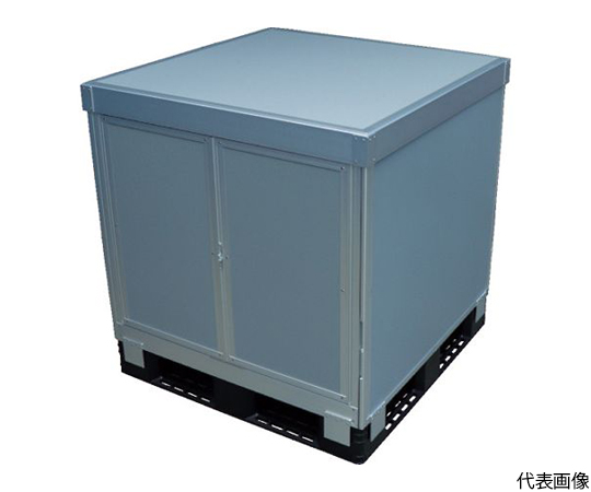 パレットボックス スタックカーゴ2面観音扉・2面パネルタイプ 1100×1100×H900