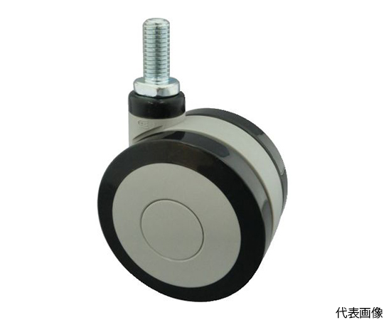 ねじ込み双輪キャスター　エラストマ-車輪　自在　Φ100　M16
