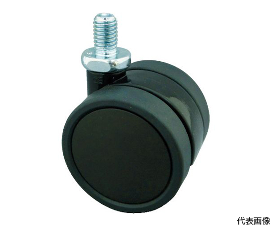 ねじ込み双輪キャスター　エラストマ-車輪　自在　Φ60　M10