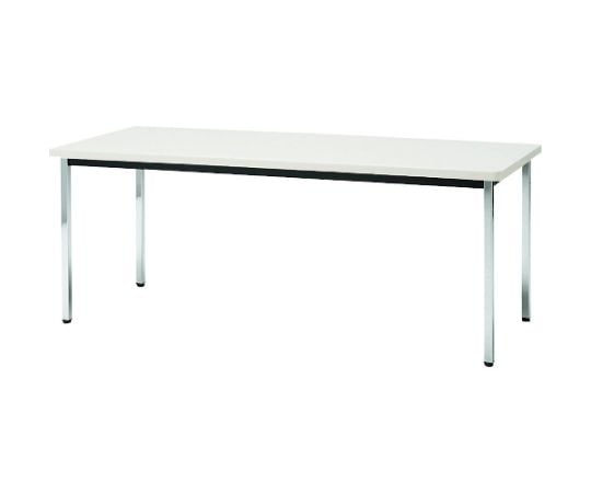 会議用テ-ブル　1800X750XH700　角脚　下棚無し　ホワイト