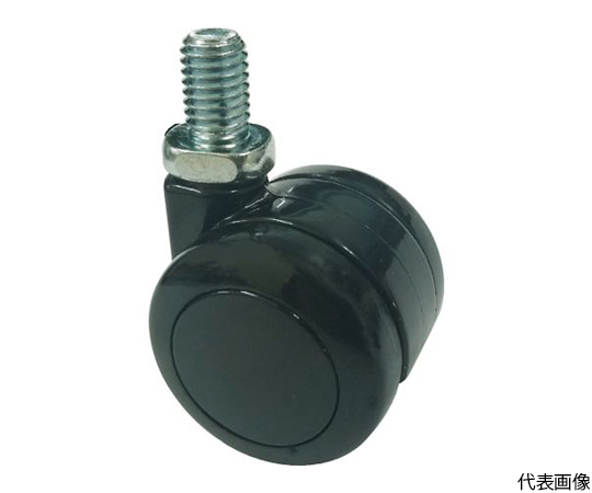 ねじ込み双輪キャスター　ナイロン車輪　自在　Φ40　M10