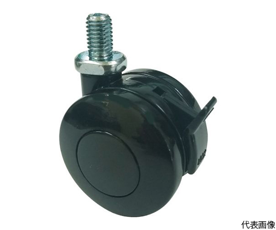 ねじ込み双輪キャスター　ナイロン車輪　自在ストッパー付　Φ50　M8