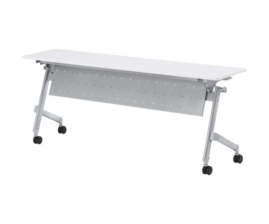 折りたたみ会議テーブル　パネル付　1800X600　天板ホワイト　TNA-1860P-W