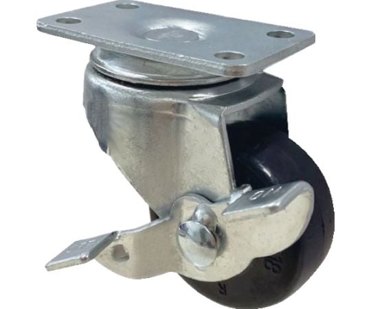 プレート式軽荷重用キャスター　自在ストッパー付き　38mm