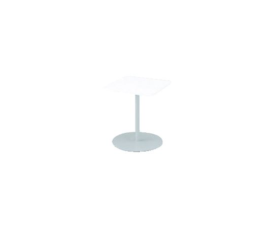 64-8734-63 テーブル 完全送料無料 角型 600×600×720 天板色ホワイト 『5年保証』 TRA-066LH-Z5W9 支柱シルバーメタリック