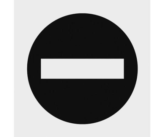 マークステッカー　100×100　「立入禁止」マーク　透明地　黒文字　1枚入