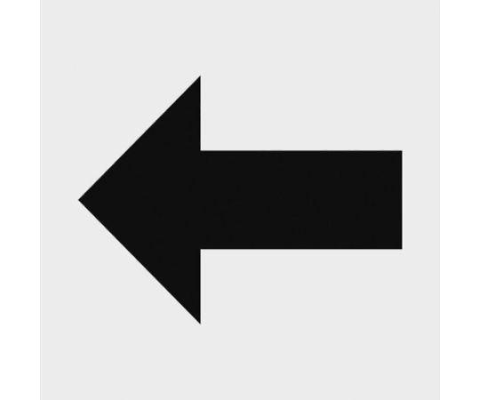 マークステッカー　100×100　「矢印」マーク　透明地　黒文字　1枚入