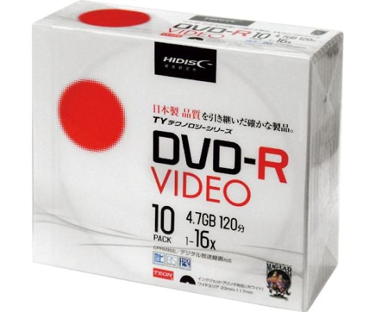 DVD-Rビデオ用 10枚パック TYDR12JCP10SC