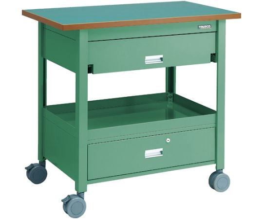 天板付ワゴン　両面引出し上下各1段付　棚板1段　GN