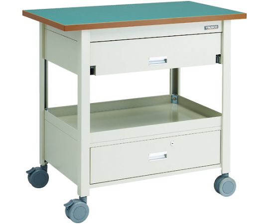 天板付ワゴン　両面引出し上下各1段付　棚板1段　NG