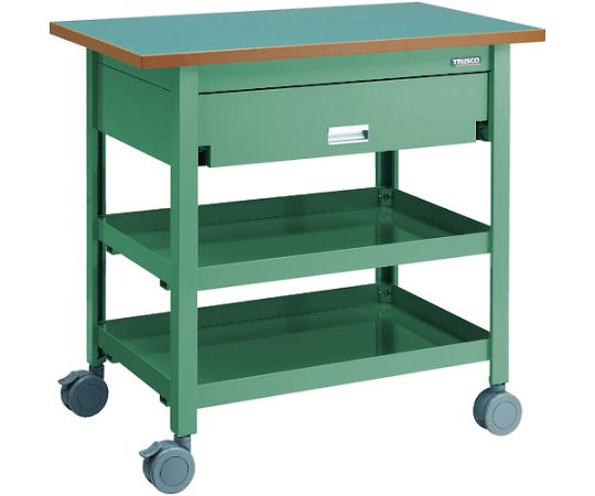 天板付ワゴン　両面引出し1段付　棚板2段　GN