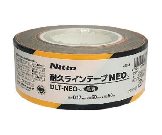 耐久ラインテープDLT-NEO50x50黒/黄　Y6065