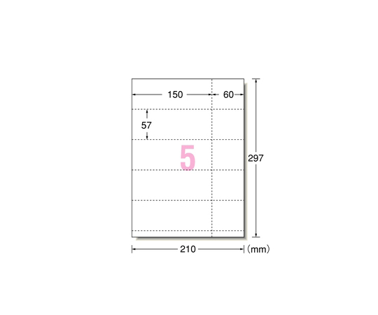 パソコンで手作りチケット インクジェット専用紙 ホワイト A4判 5面 チケットカード 1/5サイズ 1パック（10シート入）　51139