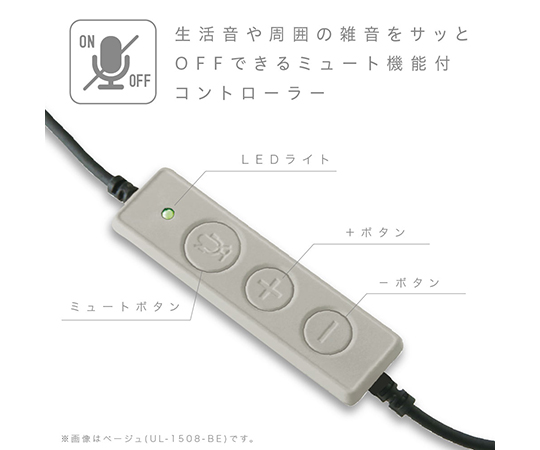 64-8824-40 快適ヘッドセット 片耳 USBタイプ UL-1508-BE