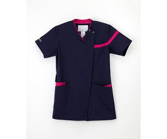 男女兼用スクラブ　ネイビー＋ピンク　L