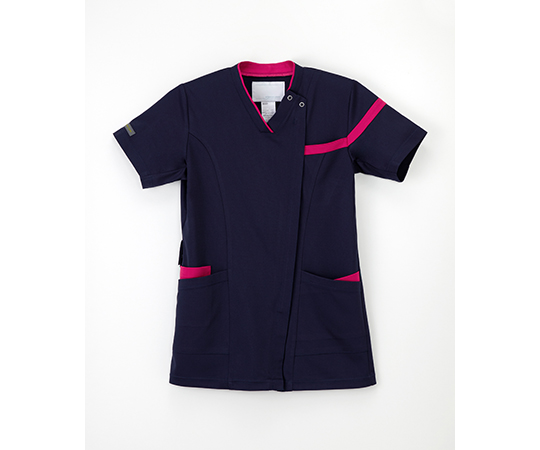 男女兼用スクラブ　ネイビー＋ピンク　LL