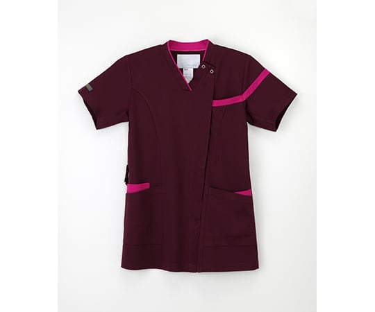 男女兼用スクラブ　ボルド+ピンク　S