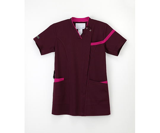男女兼用スクラブ　ボルド+ピンク　LL