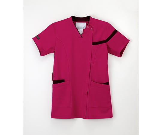 男女兼用スクラブ　ディープピンク＋ボルドー　S