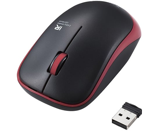 IRマウス ENELOシリーズ 無線 3ボタン 省電力 静音ボタン レッド M-IR07DRSKRD