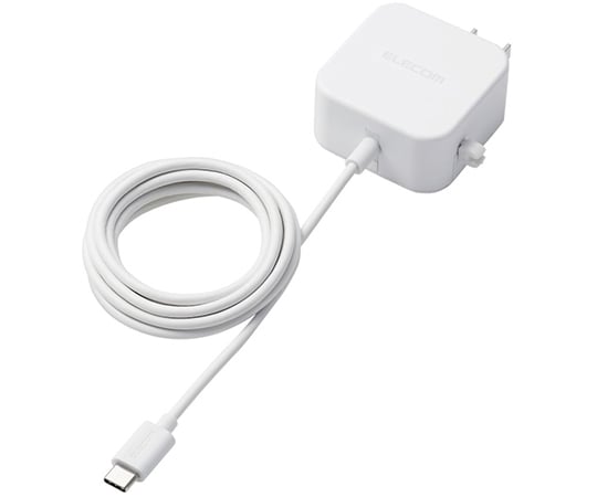 AC充電器　スマホ・タブレット用　2.4A出力　Type-C　USB-C　ケーブル一体型　1.5m　ホワイト