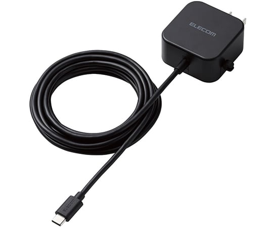 AC充電器　スマホ・タブレット用　2.4A出力　Type-C　USB-C　ケーブル一体型　2.5m　ブラック
