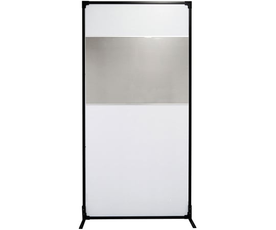 抗菌ウォール　軽量タイプ　キャスター仕様　フル（透明窓付き）パネル　ブラック