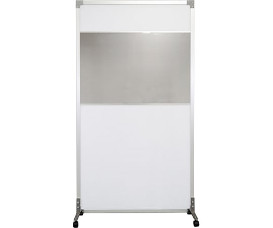 抗菌ウォール　軽量タイプ　キャスター仕様　フル（透明窓付き）パネル　シルバー