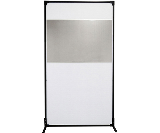 抗菌ウォール　軽量タイプ　キャスター仕様　フル（透明窓付き）パネル　ブラック