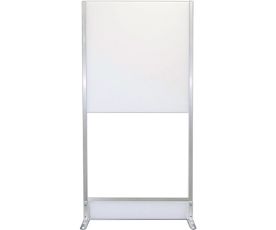 抗菌ウォール　高剛性タイプ　キャスター仕様　ハーフパネル　シルバー