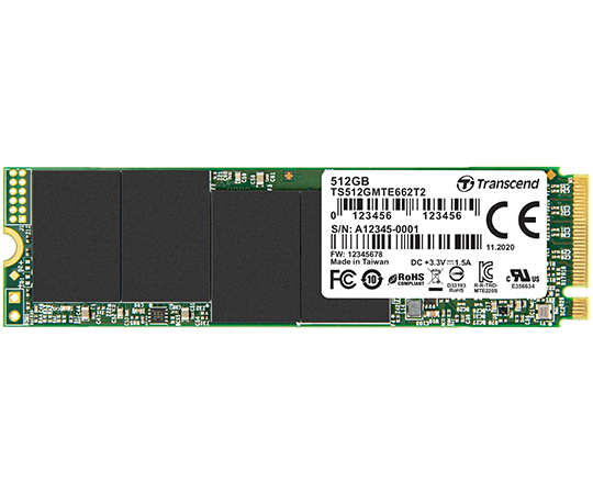 64-8867-17 産業用SSD 512GB 3D NAND M.2 NVMe PCIe SSD662T2シリーズ