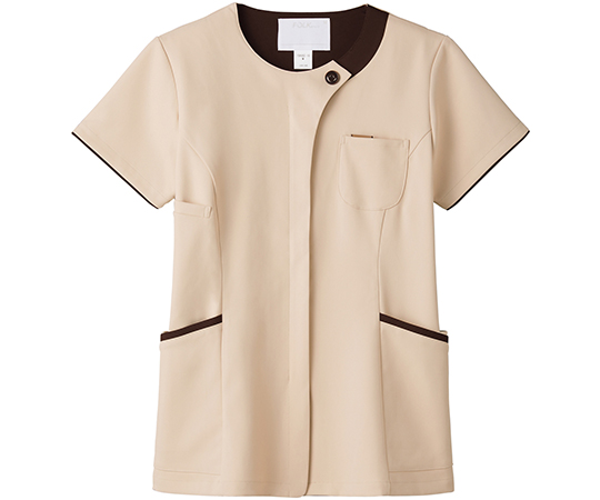 レディスジップスクラブ　エクルベージュ×ブラウン　S