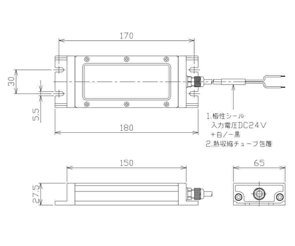 64-8874-75 フラット型防水LEDライト 7W DC24V NLE10CNDCL1 【AXEL