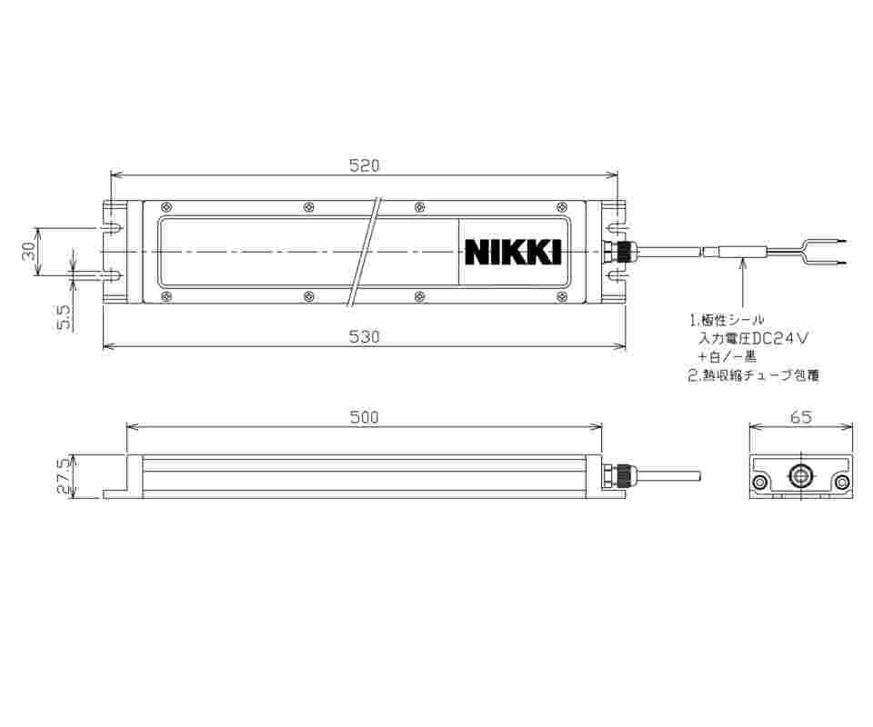 64-8874-79 フラット型防水LEDライト 28W DC24V NLE40CDC 【AXEL