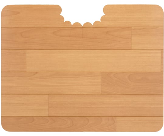 吸着拭けるフロアトイレマットウッド　ショート　ベージュ