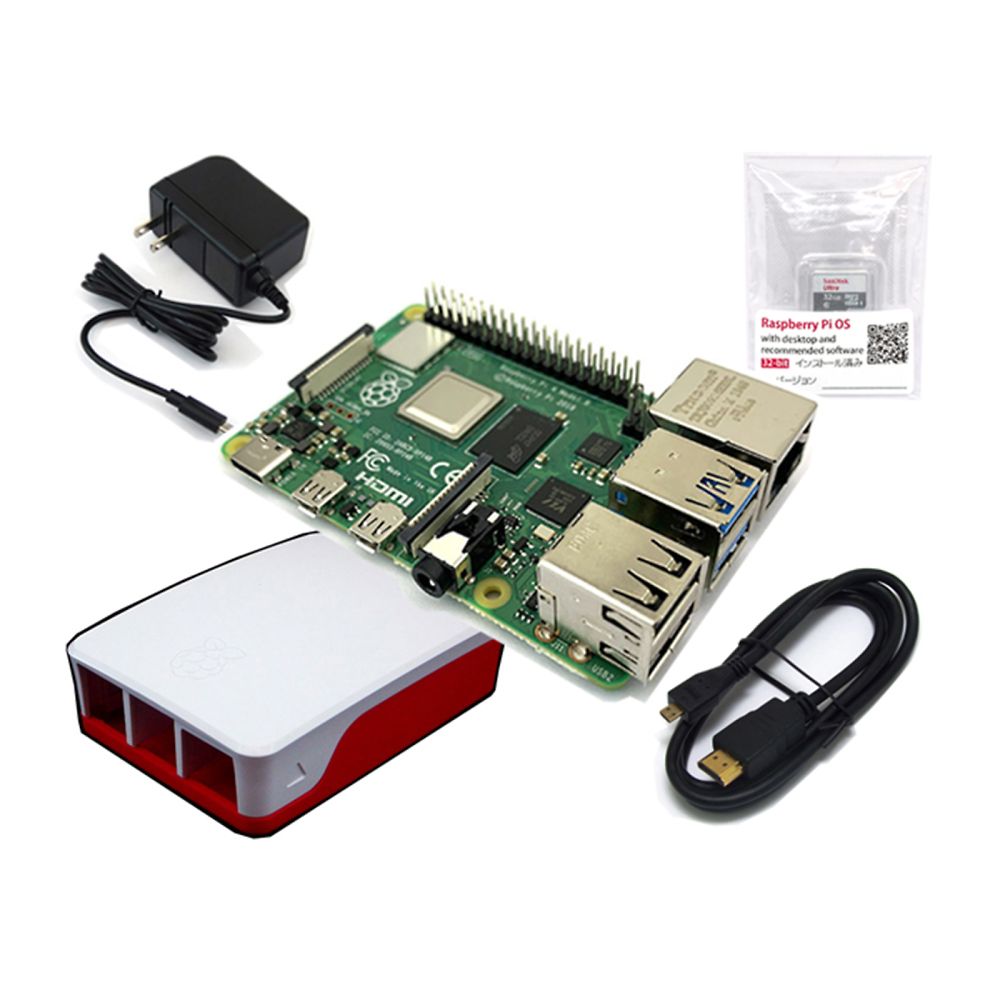 64-8876-40 Raspberry Pi 4B （4GB） スターターセット/レギュラー PD