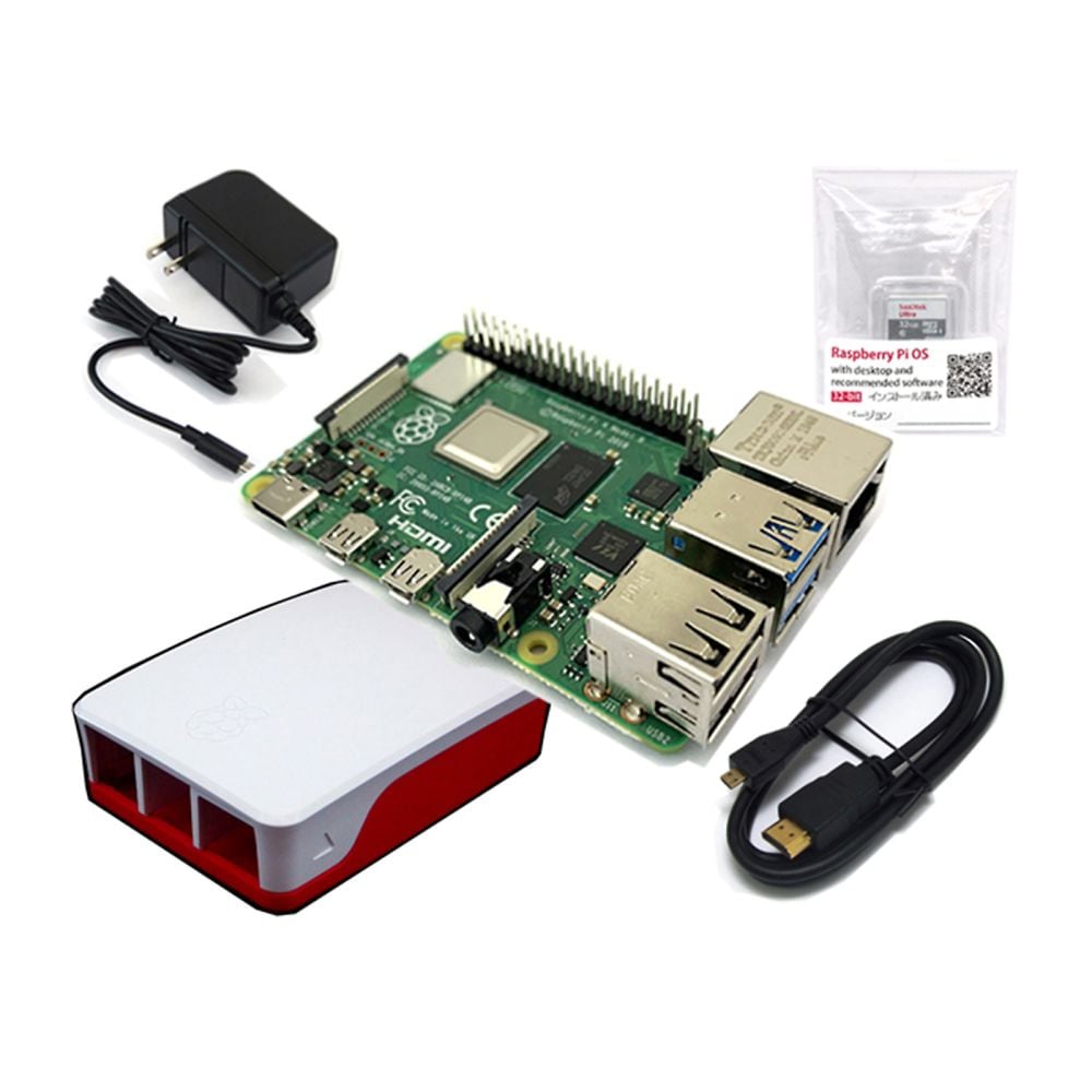 オーダー受注生産 Raspberry Pi 4B 4G + SDカード + Type Cケーブル 