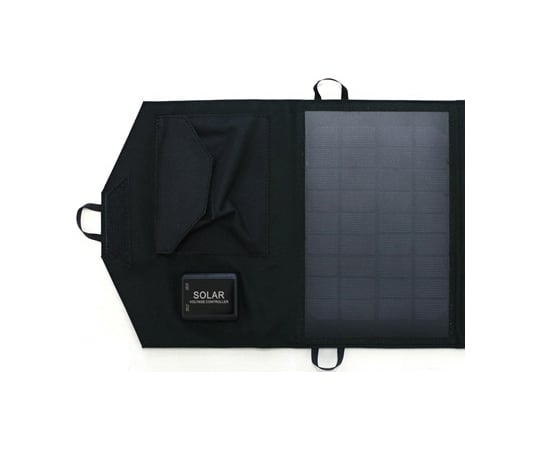 太陽光で即充電　ポータブルソーラー充電器　14W　ブラック AJ-SOLAR14W BK