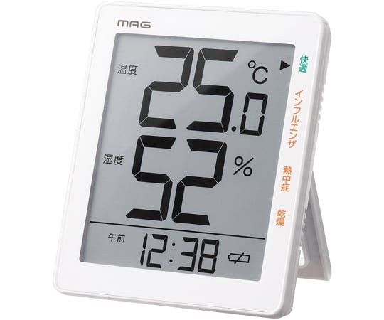 64-8887-09 MAGデジタル温度湿度計 TH-105 WH