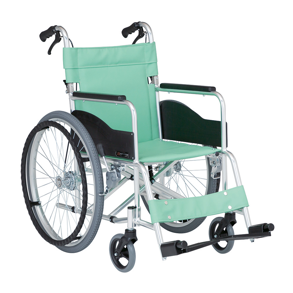 アルミ製スタンダード車椅子 抗菌シート仕様 ハイブリッドタイヤ仕様 AR-201B HB-AB