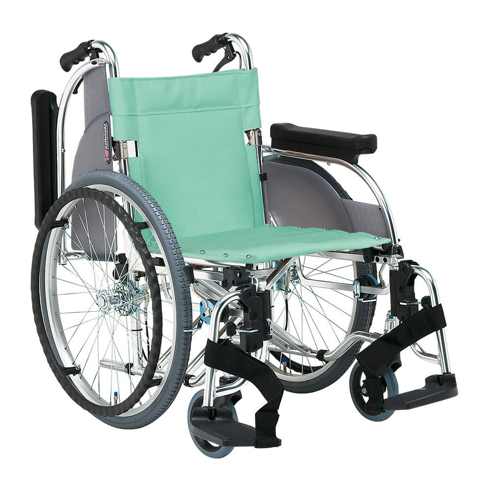 アルミ製多機能車椅子 自走型 抗菌シート仕様 ハイブリッドタイヤ仕様 AR-501 HB-AB