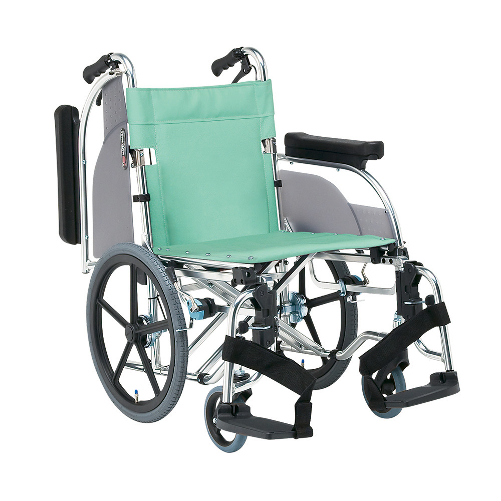アルミ製多機能車椅子 介助型 抗菌シート仕様 ハイブリッドタイヤ仕様 AR-601 HB-AB