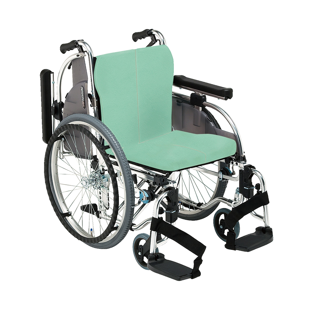 アルミ製セミモジュール車椅子 自走型 抗菌シート仕様 ハイブリッドタイヤ仕様 AR-901 HB-AB