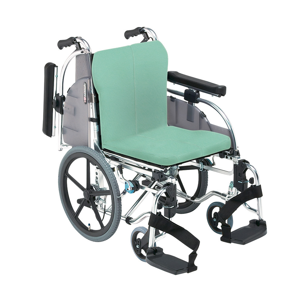 アルミ製セミモジュール車椅子 介助型 抗菌シート仕様 ハイブリッドタイヤ仕様 AR-901 HB-AB