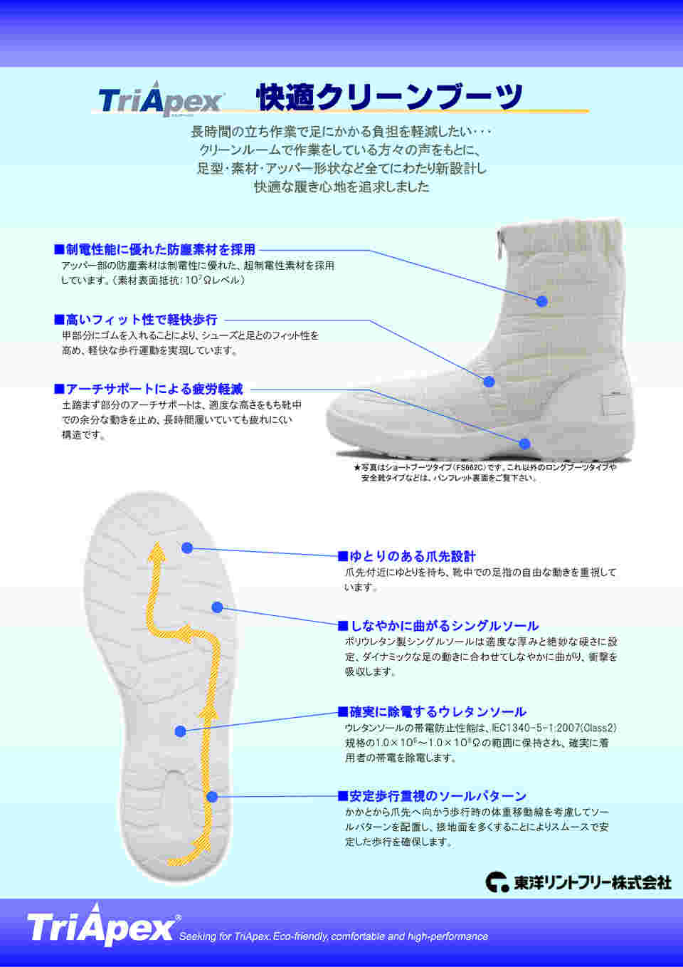 64-8903-13 クリーン安全ロングブーツ 白 23.5cm FS664C-01 23.5