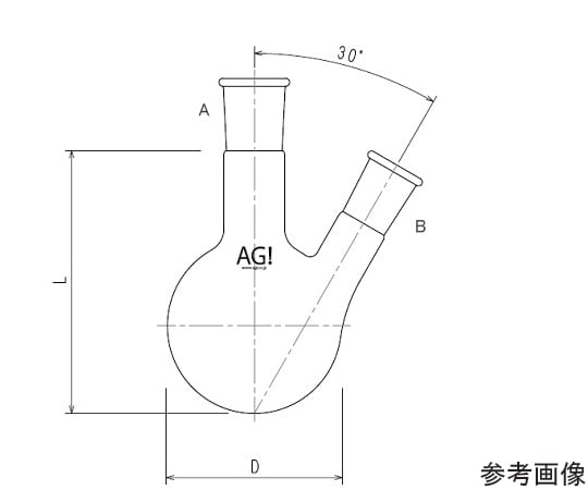 二ツ口フラスコ　200mL　24/40・15/25　3108-200-4L1L