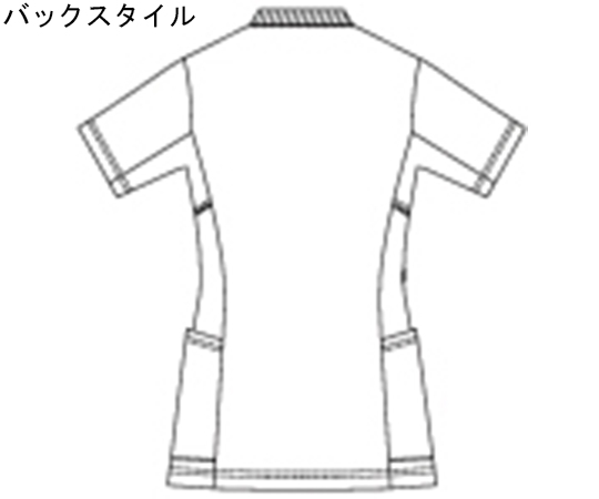 レディススクラブジャケット半袖 ターコイズ×ネイビー(動体裁断シリーズ) 4L