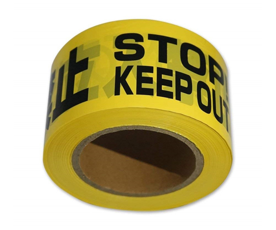 64 30 40 バリケードテープ 幅70mm 130m 立入禁止 Stop Keep Out 入らないでください 黄 黒字 Axel アズワン