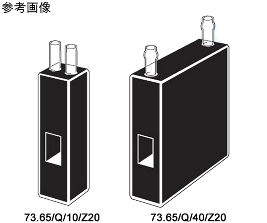 大型窓ディゾリューションフロー石英セル　チューブ接続口付き　光路長：10mm　Z高さ：15mm　0.720mL　73.65/Q/10/Z15