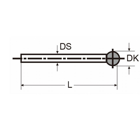 M5　小径ボールスタイラス（超硬シャフト、ルビーボール）　全長26.35mm